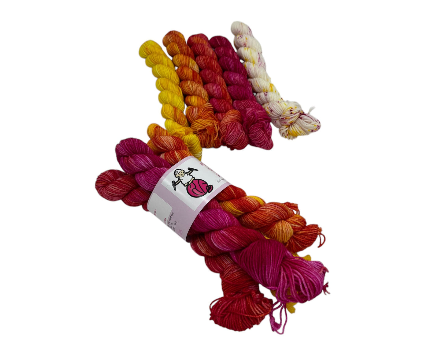 Yellow to Magenta, Fingering Weight Yarn - Pleasant Valley Fibers