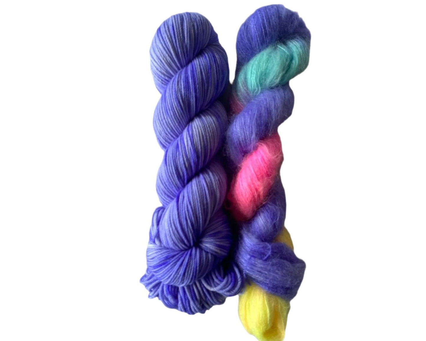 Clapotis Kit-Shrinking Violet and Unicorn Fluff Set, DK Weight - Pleasant Valley Fibers