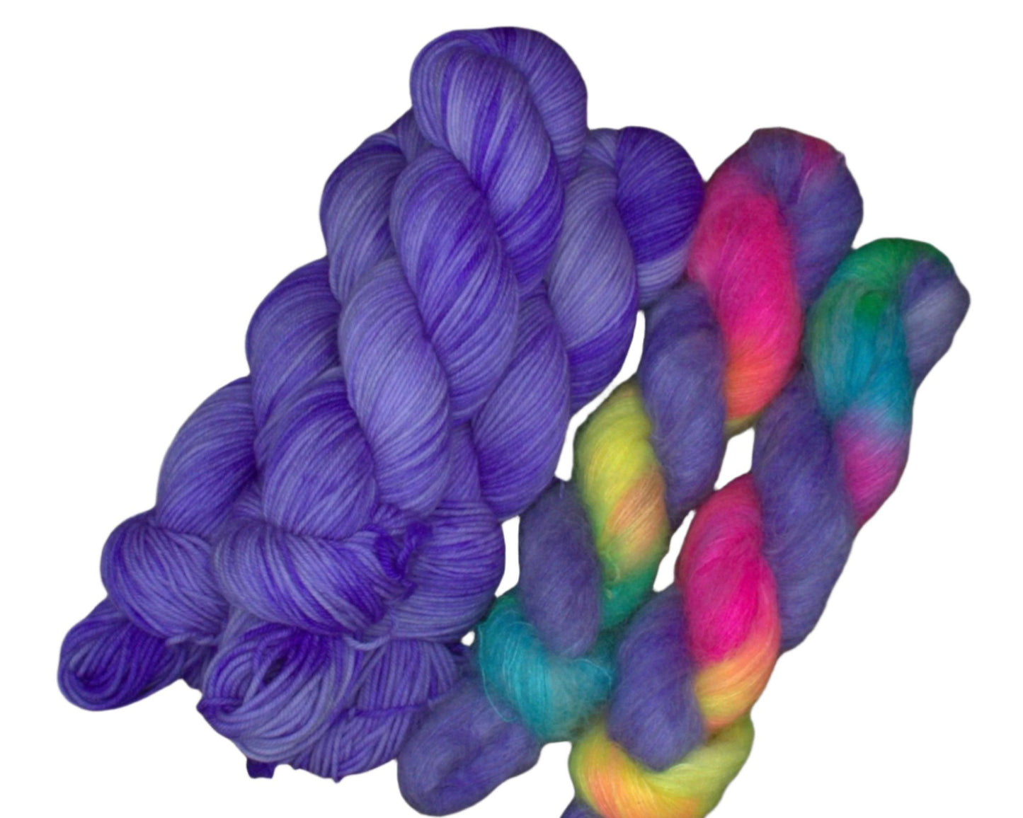Clapotis Kit-Shrinking Violet and Unicorn Fluff Set, DK Weight - Pleasant Valley Fibers