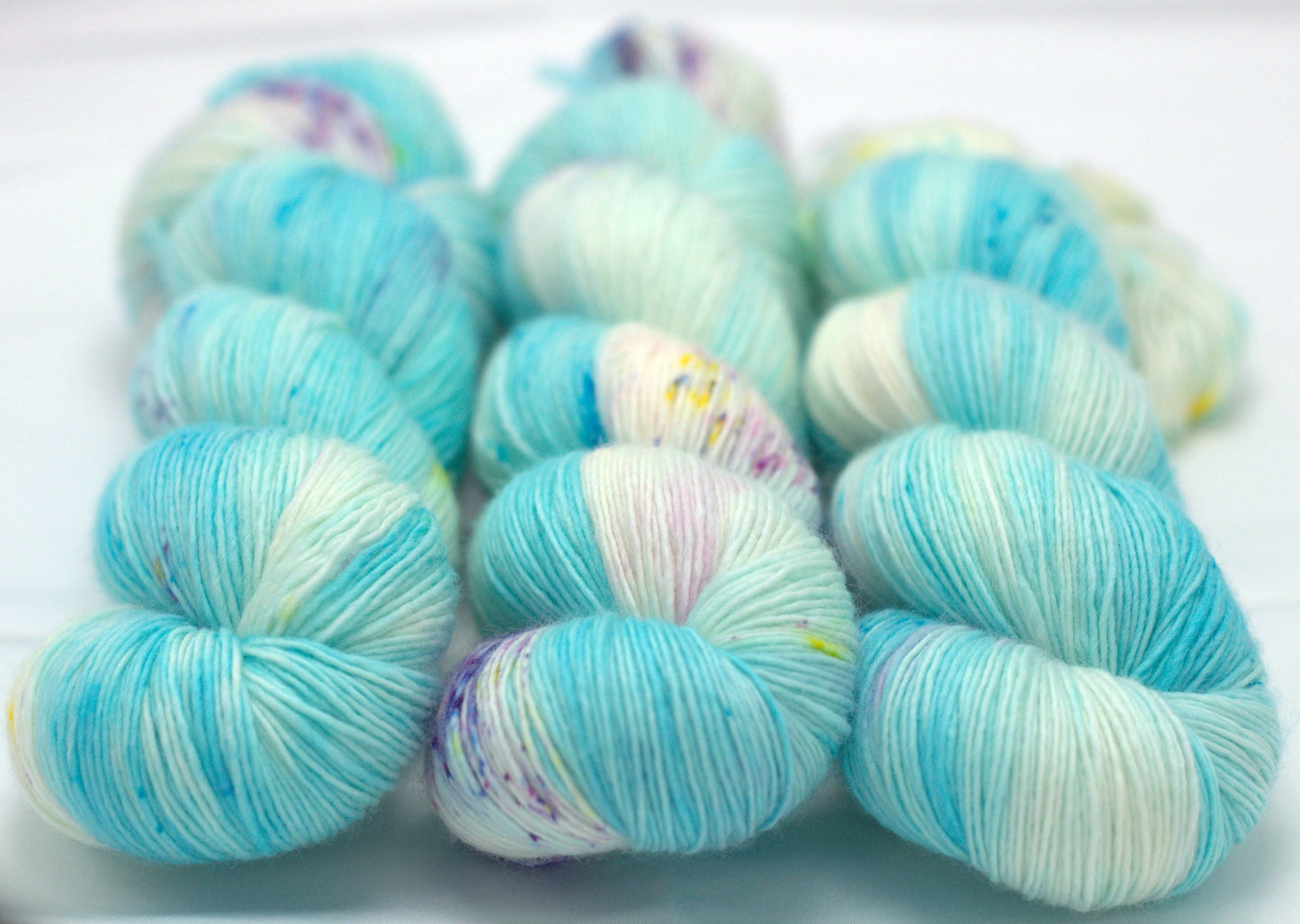 Light Turquoise Speckle, Soft Singles Fingering Weight Yarn