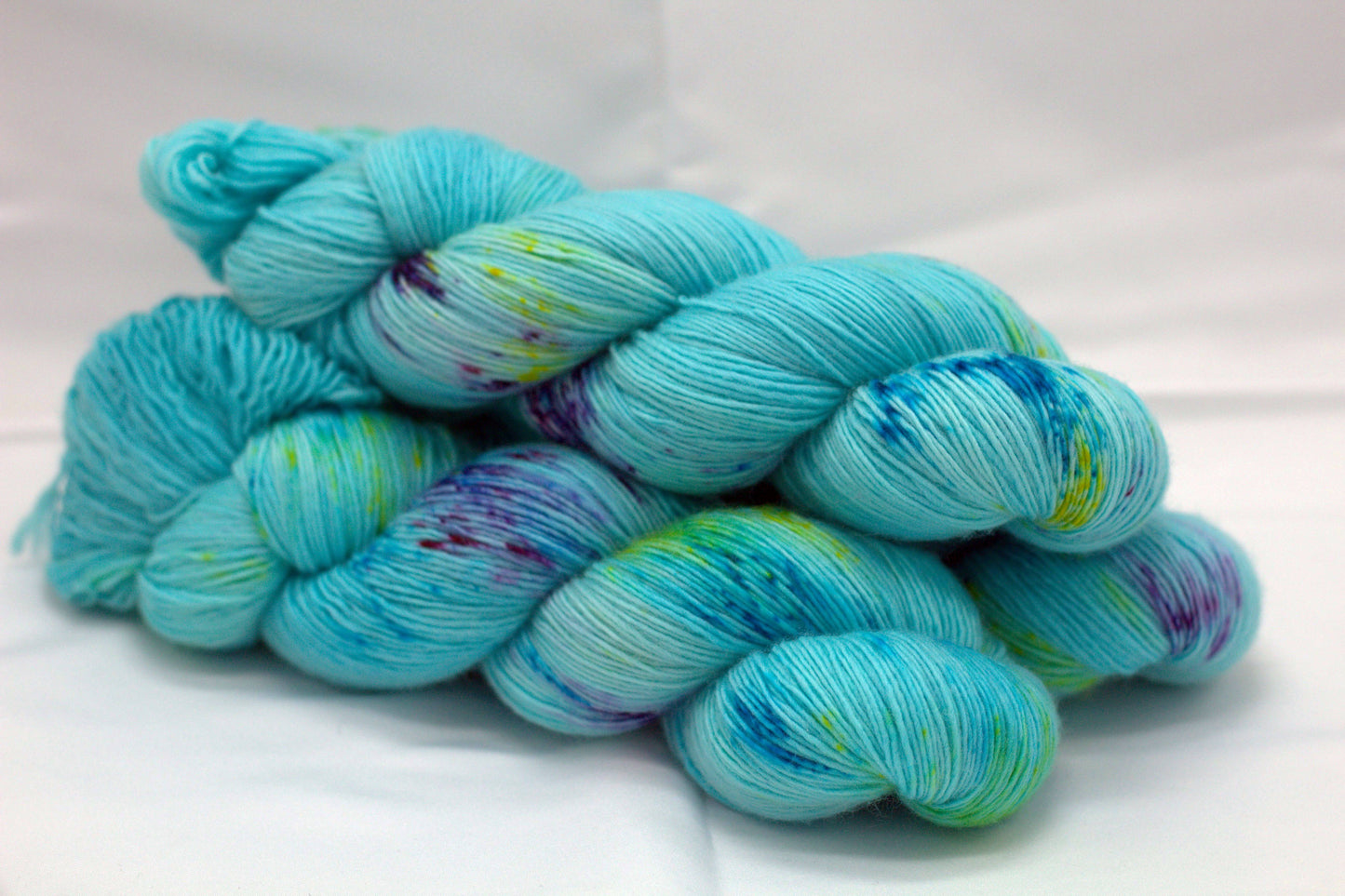 Turquoise Speckle, Soft Singles Fingering Weight Yarn