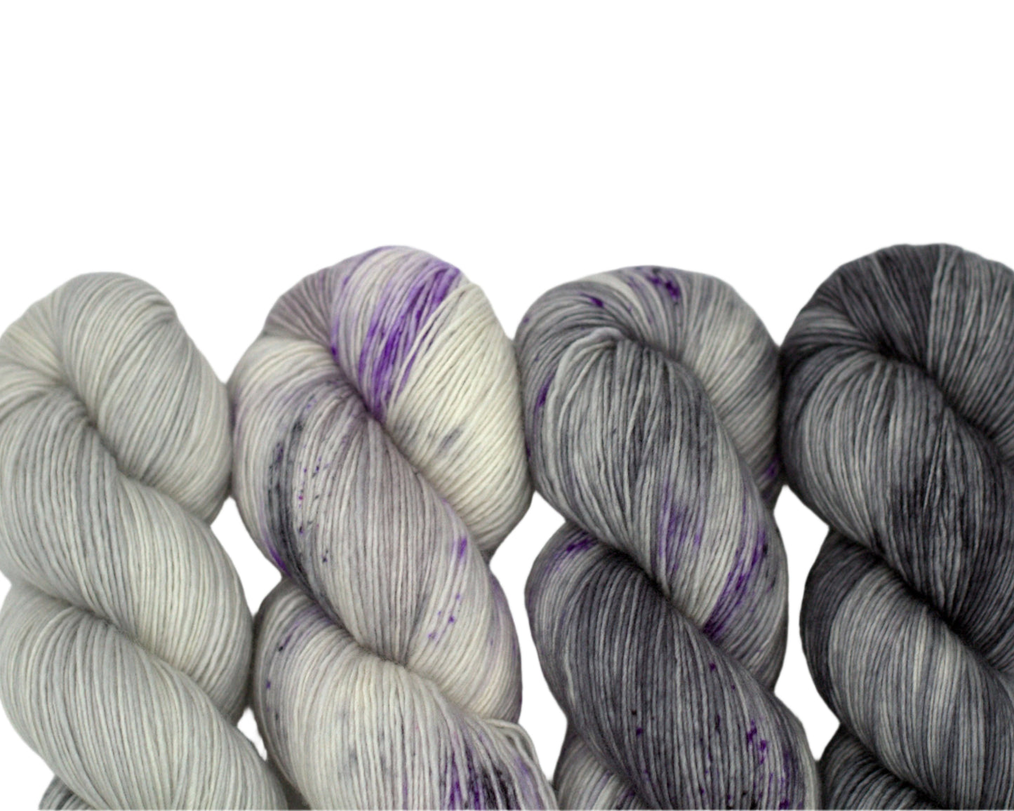 Dark Silver (tonal), Single Ply Fingering Weight Yarn - Pleasant Valley Fibers