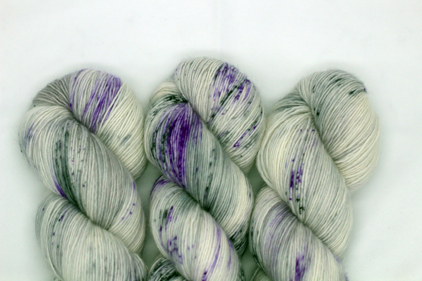 Silver Purple Pop, Soft Singles Fingering Weight Yarn