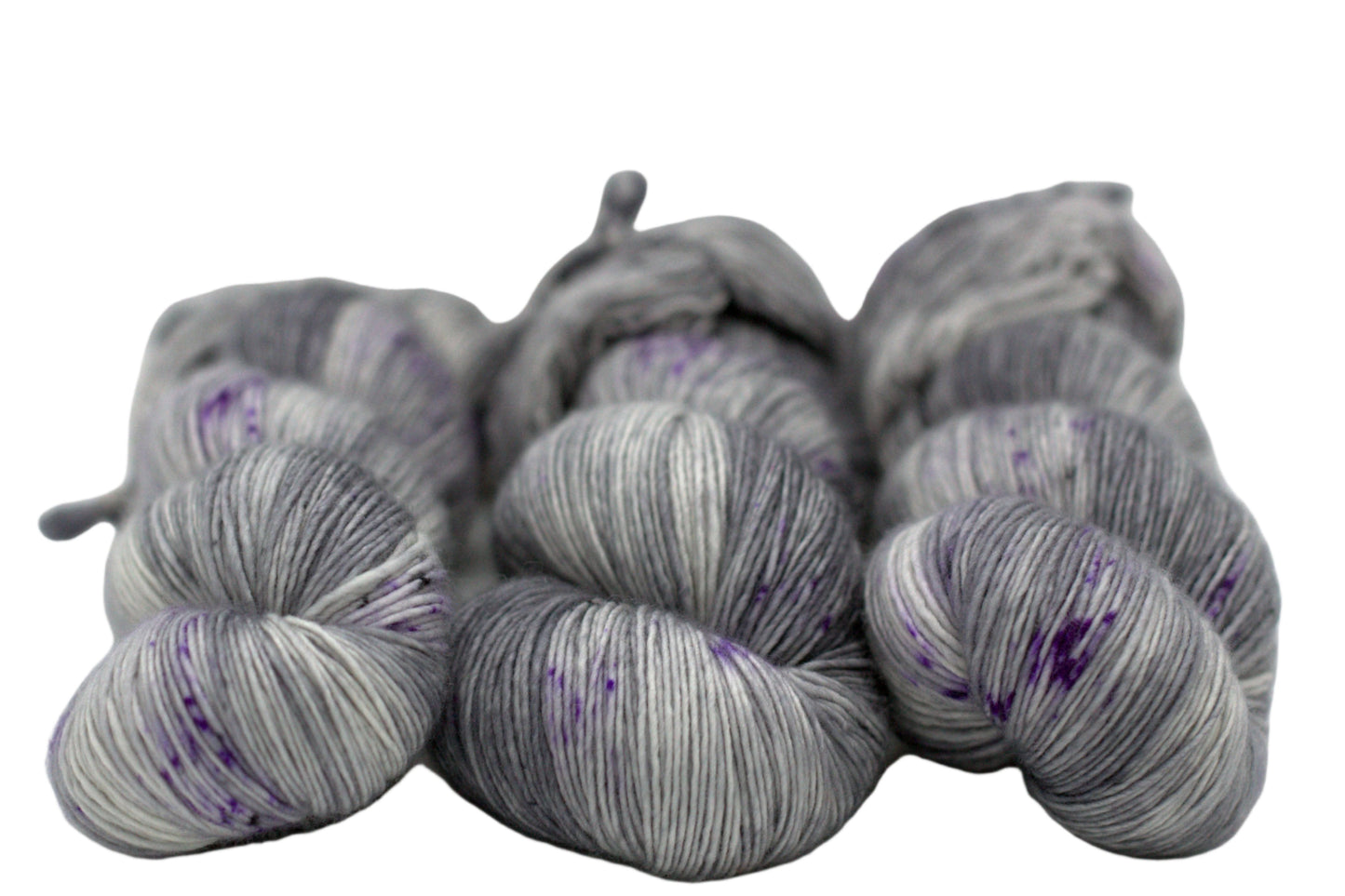 Silver Speckle, Soft Singles Fingering Weight Yarn