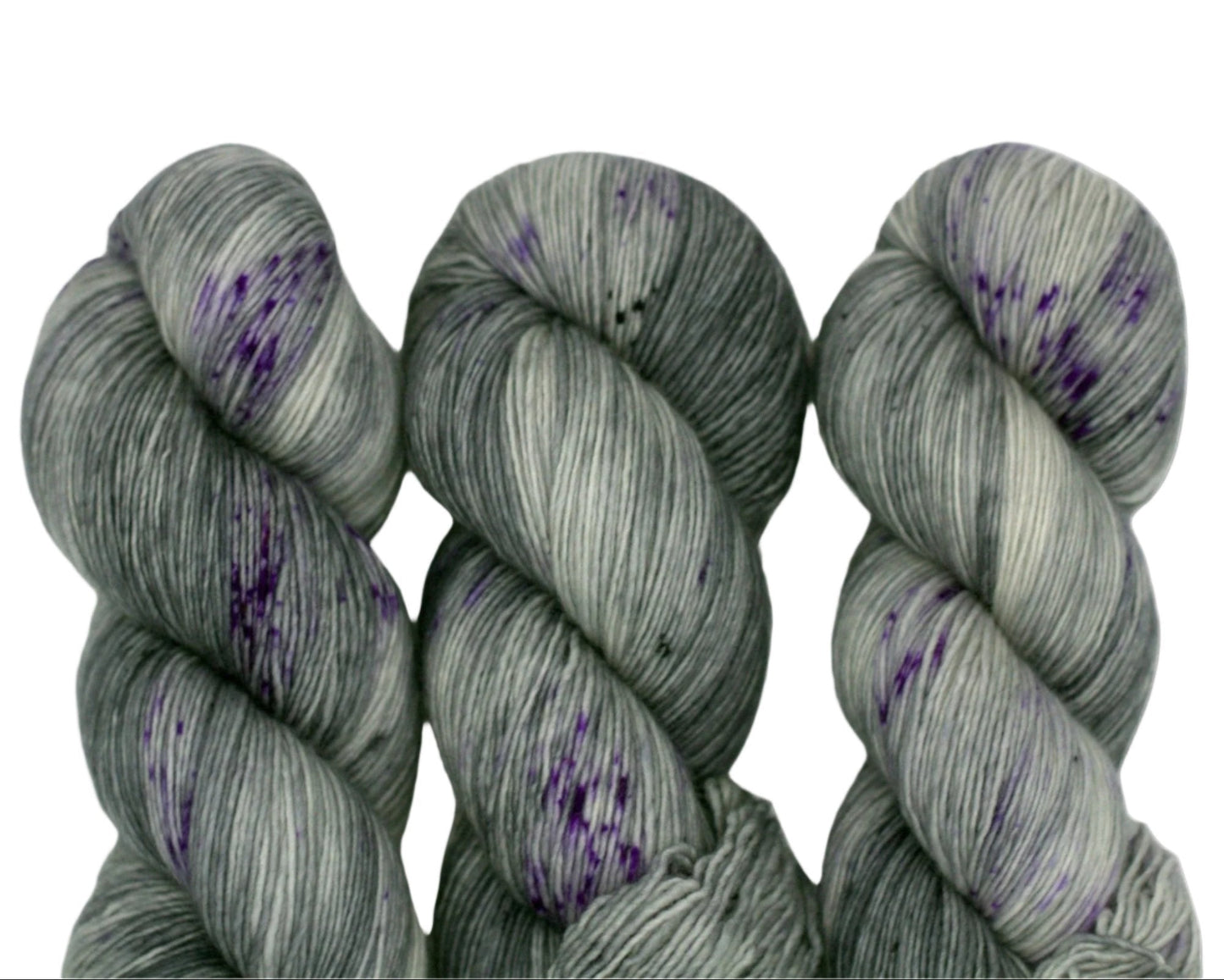 Silver Speckle- Single Ply Fingering Weight Yarn - Pleasant Valley Fibers