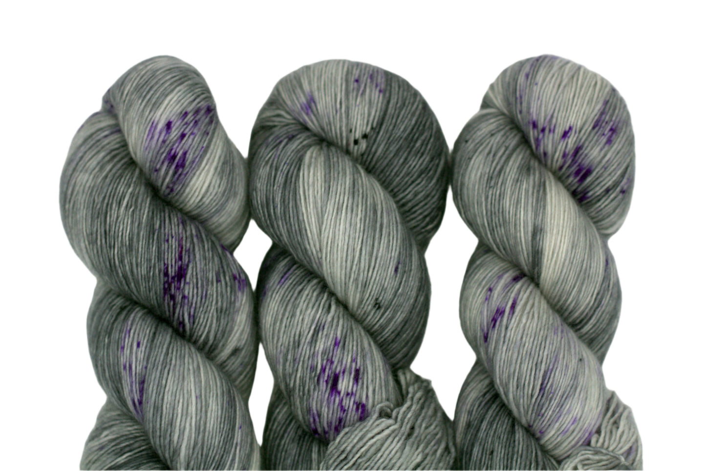 Silver Speckle, Soft Singles Fingering Weight Yarn