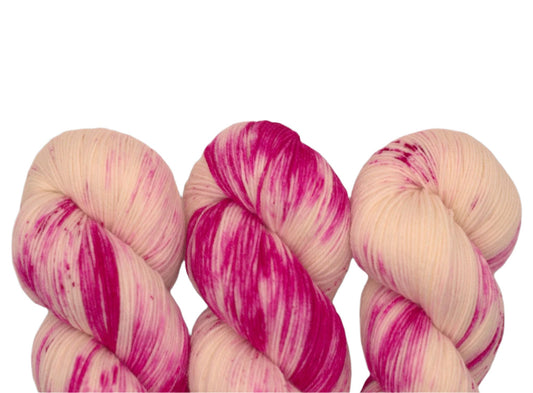 Positively Pink Speckled, Fingering Weight Yarn
