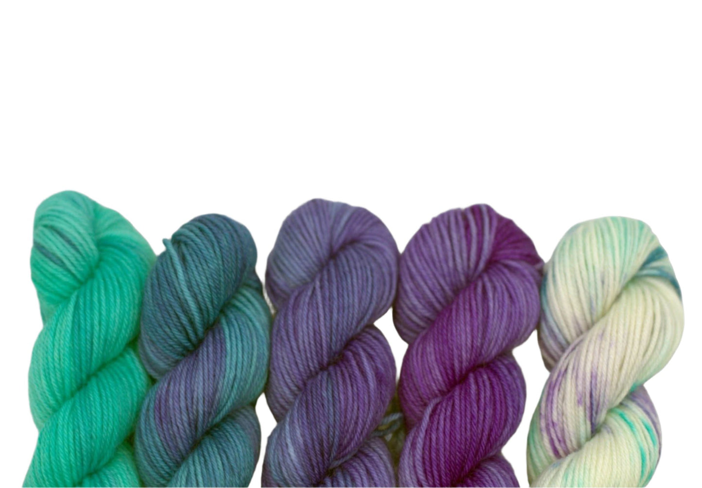 Aqua to Purple Gradient, Fingering Weight Yarn