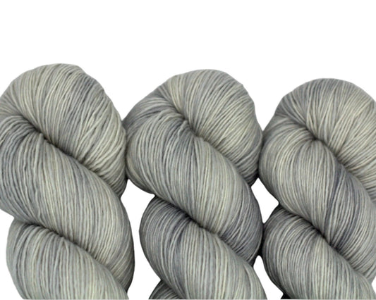 Silver (tonal), Single Ply Fingering Weight Yarn - Pleasant Valley Fibers