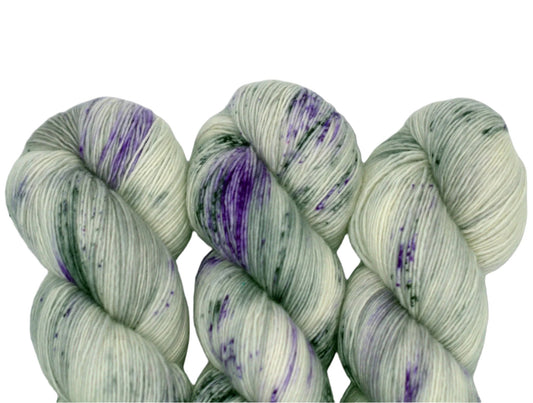 Silver Purple Pop, Single Ply Fingering Weight Yarn