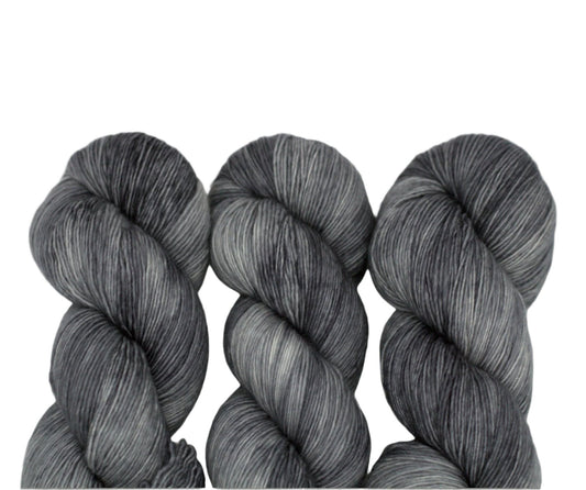 Dark Silver (tonal), Single Ply Fingering Weight Yarn