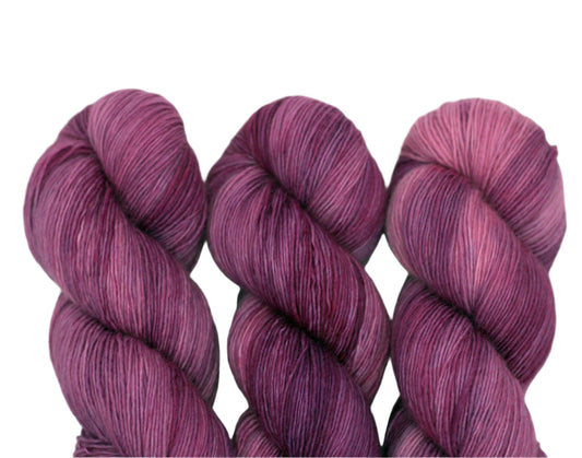 Deep Orchid (tonal), Single Ply Fingering Weight Yarn